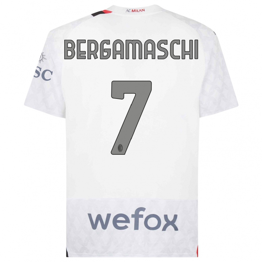 Kandiny Herren Valentina Bergamaschi #7 Weiß Auswärtstrikot Trikot 2023/24 T-Shirt