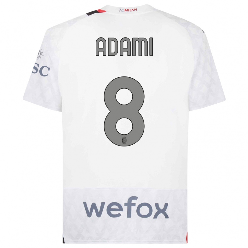 Kandiny Herren Greta Adami #8 Weiß Auswärtstrikot Trikot 2023/24 T-Shirt