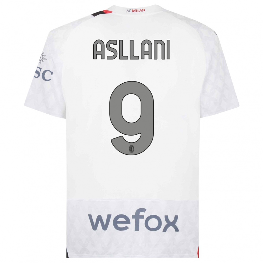 Kandiny Herren Kosovare Asllani #9 Weiß Auswärtstrikot Trikot 2023/24 T-Shirt