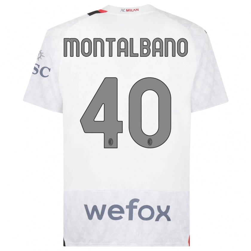 Kandiny Herren Nicolo Montalbano #40 Weiß Auswärtstrikot Trikot 2023/24 T-Shirt