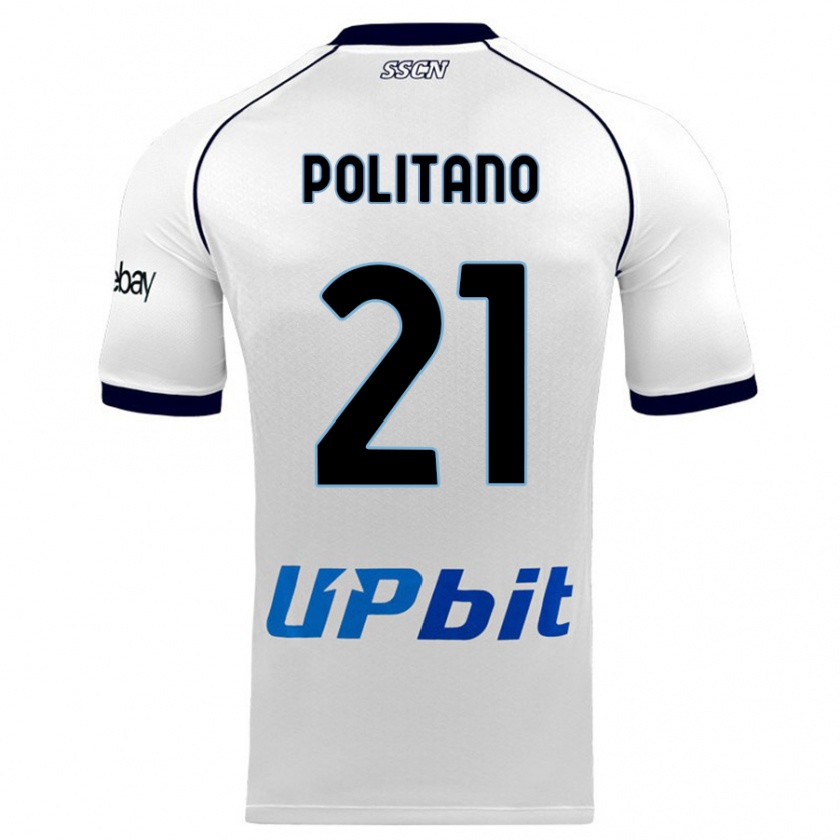 Kandiny Herren Matteo Politano #21 Weiß Auswärtstrikot Trikot 2023/24 T-Shirt