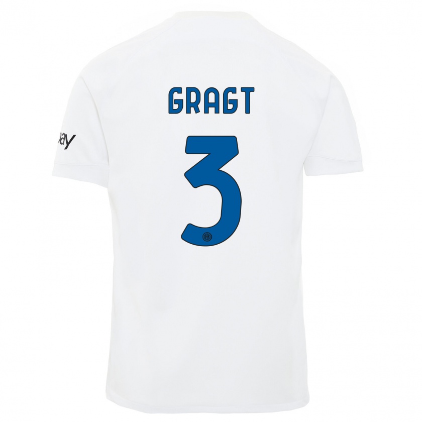 Kandiny Herren Stefanie Van Der Gragt #3 Weiß Auswärtstrikot Trikot 2023/24 T-Shirt