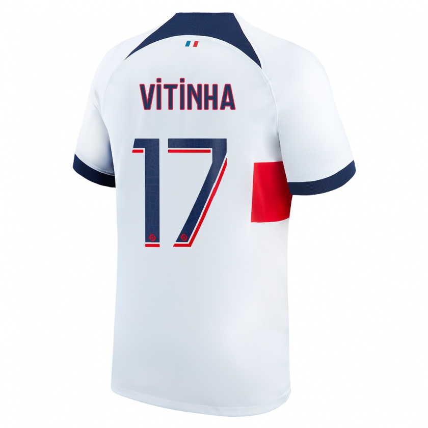 Kandiny Herren Vitinha #17 Weiß Auswärtstrikot Trikot 2023/24 T-Shirt