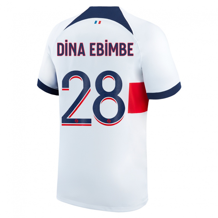 Kandiny Herren Eric Junior Dina Ebimbe #28 Weiß Auswärtstrikot Trikot 2023/24 T-Shirt
