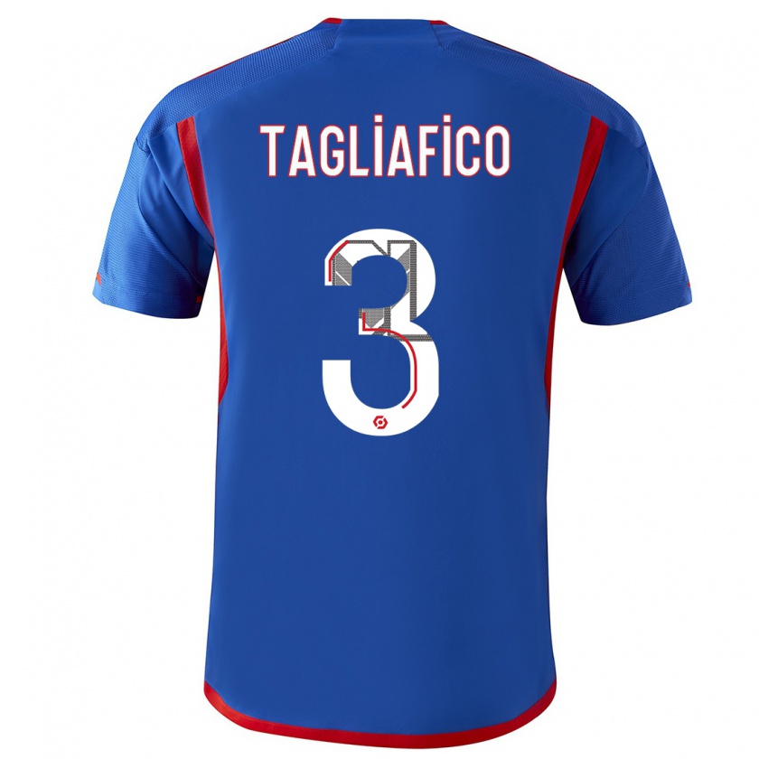 Kandiny Herren Nicolás Tagliafico #3 Blau Rot Auswärtstrikot Trikot 2023/24 T-Shirt