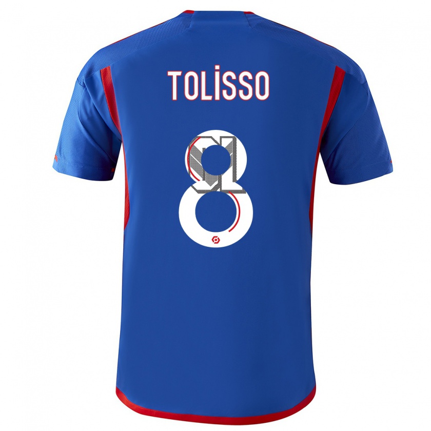 Kandiny Herren Corentin Tolisso #8 Blau Rot Auswärtstrikot Trikot 2023/24 T-Shirt