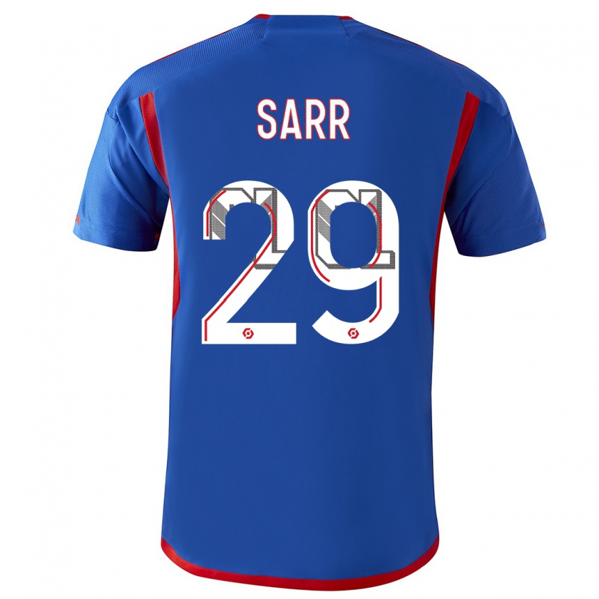 Kandiny Herren Mamadou Sarr #29 Blau Rot Auswärtstrikot Trikot 2023/24 T-Shirt