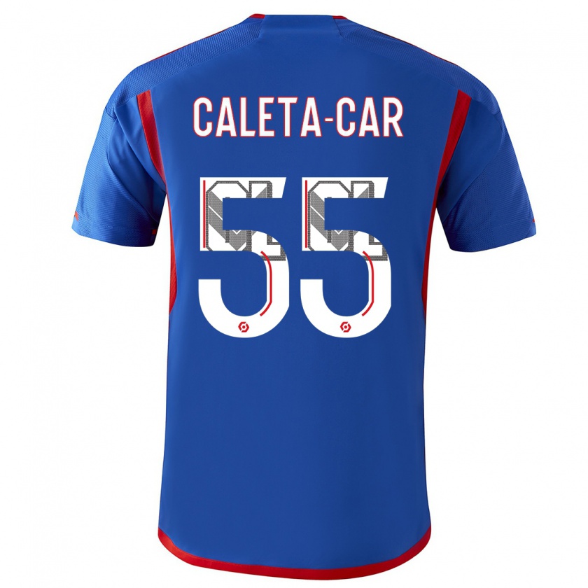 Kandiny Herren Duje Caleta-Car #55 Blau Rot Auswärtstrikot Trikot 2023/24 T-Shirt