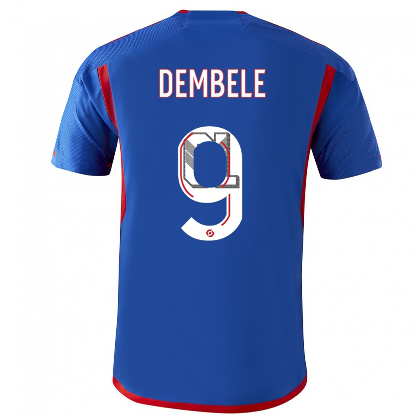 Kandiny Herren Moussa Dembele #9 Blau Rot Auswärtstrikot Trikot 2023/24 T-Shirt