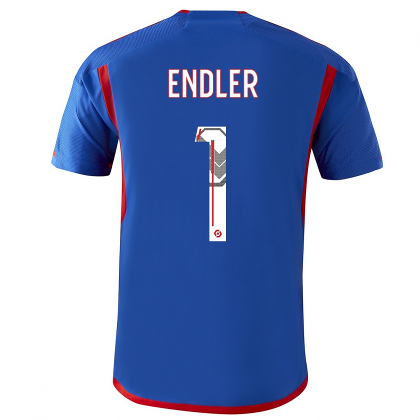 Kandiny Herren Christiane Endler #1 Blau Rot Auswärtstrikot Trikot 2023/24 T-Shirt