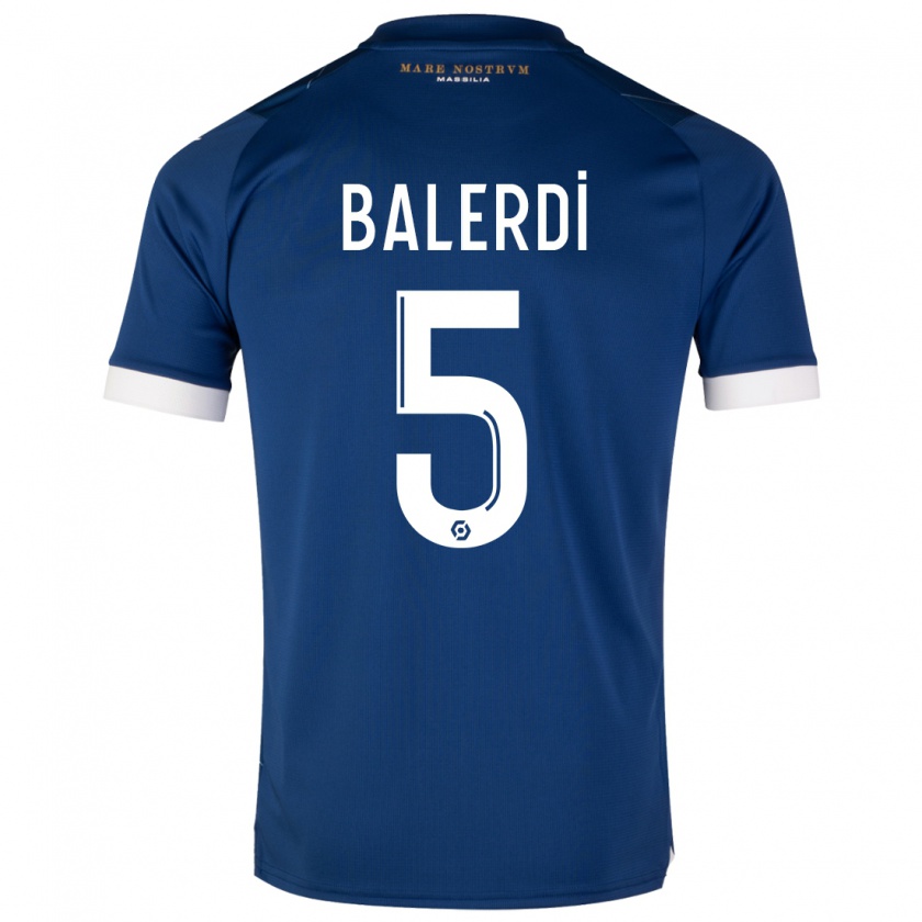 Kandiny Herren Leonardo Balerdi #5 Dunkelblau Auswärtstrikot Trikot 2023/24 T-Shirt