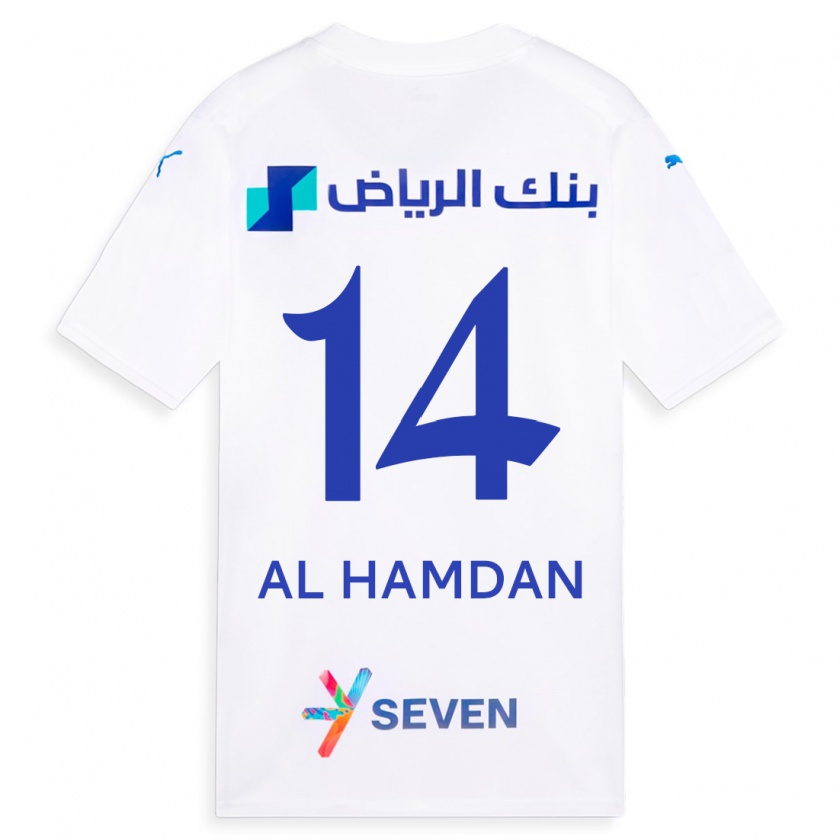 Kandiny Herren Abdullah Al-Hamdan #14 Weiß Auswärtstrikot Trikot 2023/24 T-Shirt