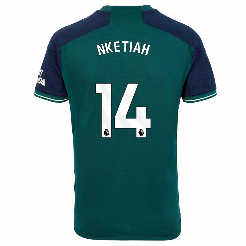 Kandiny Herren Eddie Nketiah #14 Grün Ausweichtrikot Trikot 2023/24 T-Shirt