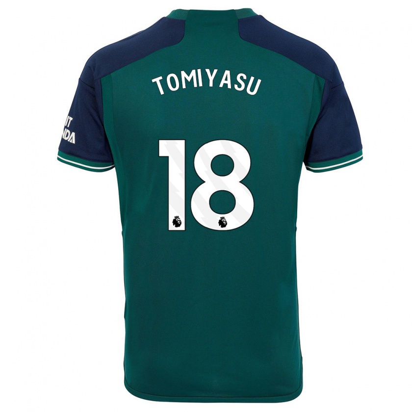 Kandiny Herren Takehiro Tomiyasu #18 Grün Ausweichtrikot Trikot 2023/24 T-Shirt