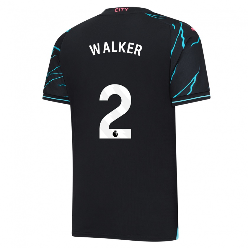 Kandiny Herren Kyle Walker #2 Dunkelblau Ausweichtrikot Trikot 2023/24 T-Shirt