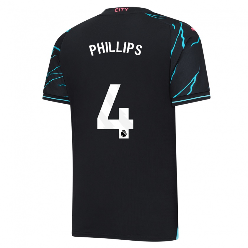 Kandiny Herren Kalvin Phillips #4 Dunkelblau Ausweichtrikot Trikot 2023/24 T-Shirt