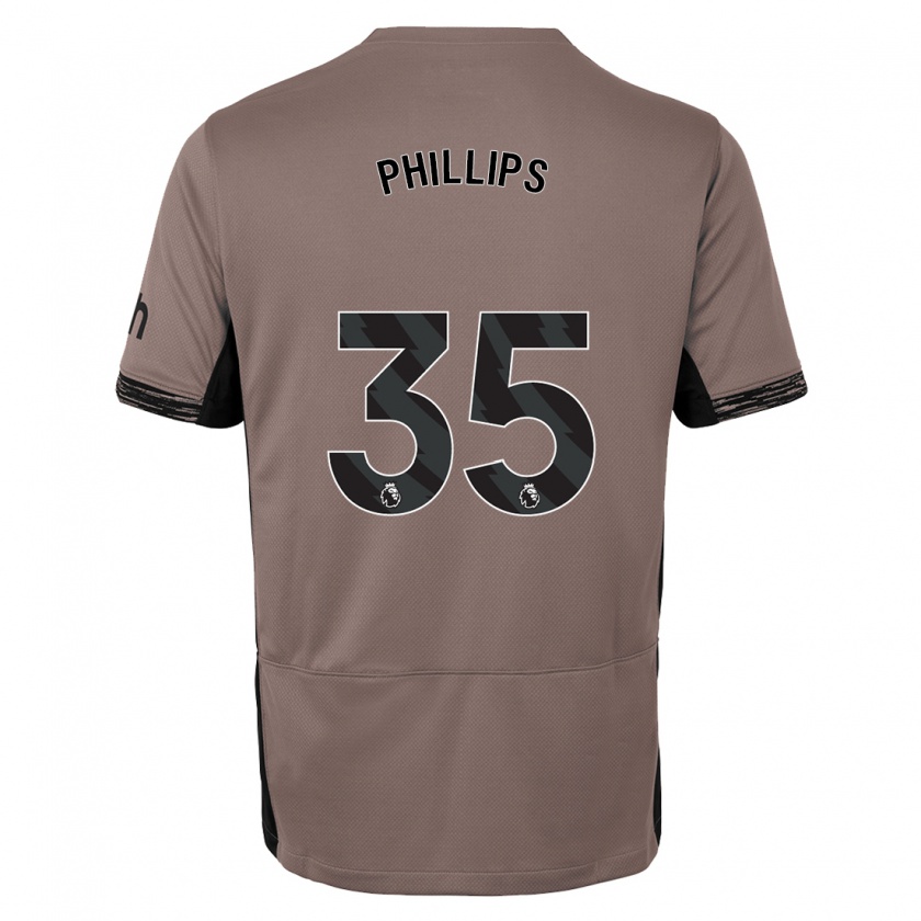 Kandiny Herren Ashley Phillips #35 Dunkelbeige Ausweichtrikot Trikot 2023/24 T-Shirt