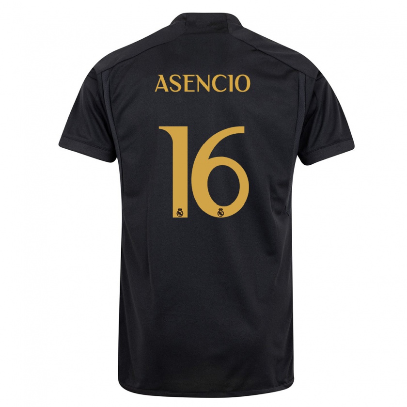 Kandiny Herren Raúl Asencio #16 Schwarz Ausweichtrikot Trikot 2023/24 T-Shirt