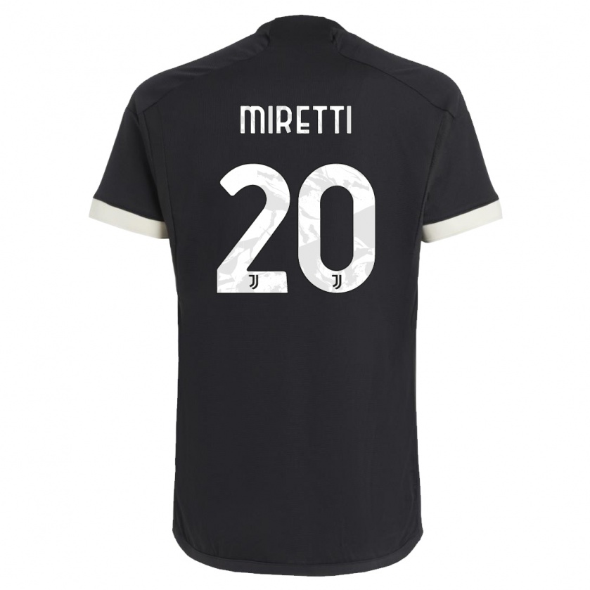 Kandiny Herren Fabio Miretti #20 Schwarz Ausweichtrikot Trikot 2023/24 T-Shirt