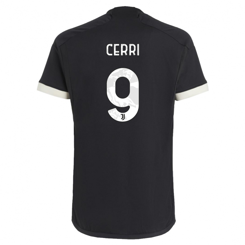 Kandiny Herren Leonardo Cerri #9 Schwarz Ausweichtrikot Trikot 2023/24 T-Shirt
