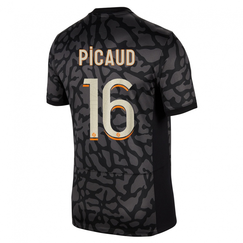 Kandiny Herren Constance Picaud #16 Schwarz Ausweichtrikot Trikot 2023/24 T-Shirt