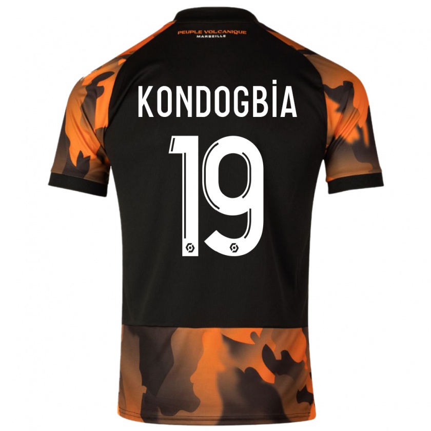 Kandiny Herren Geoffrey Kondogbia #19 Schwarzorange Ausweichtrikot Trikot 2023/24 T-Shirt