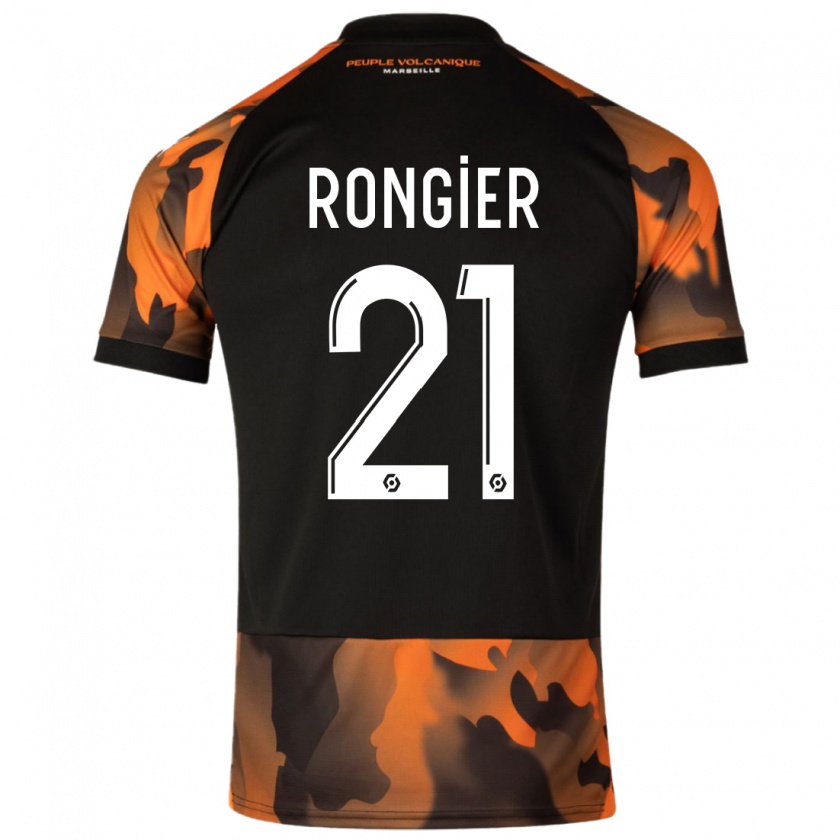 Kandiny Herren Valentin Rongier #21 Schwarzorange Ausweichtrikot Trikot 2023/24 T-Shirt