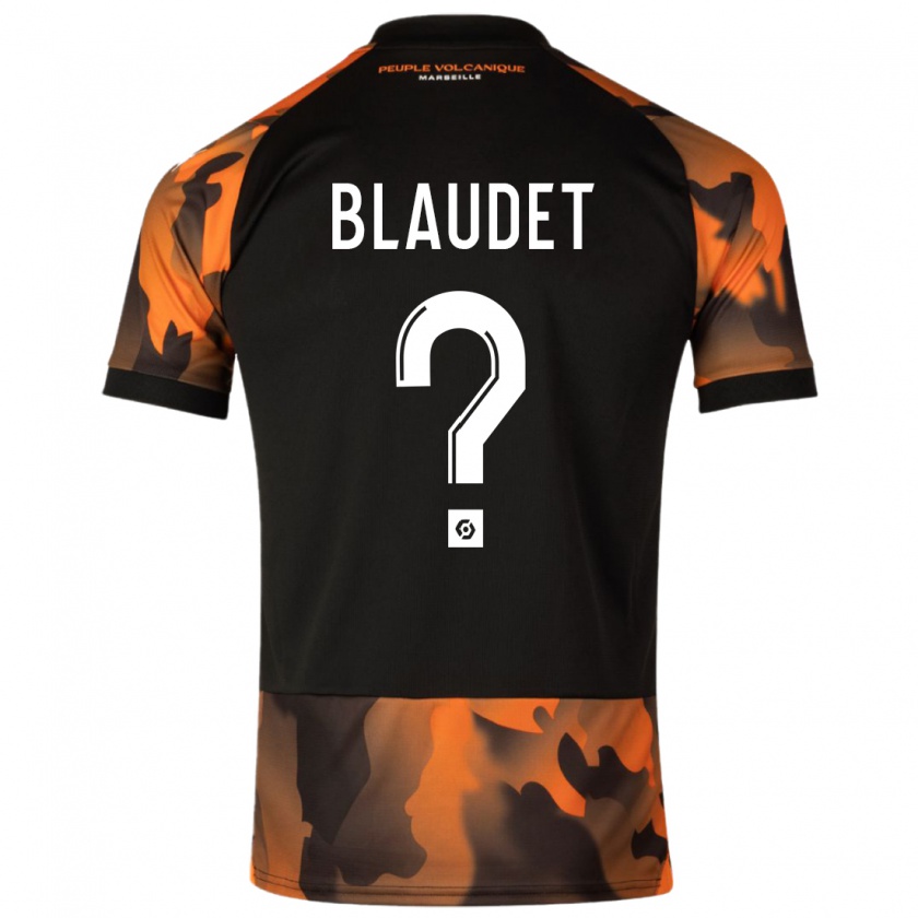 Kandiny Herren David Blaudet #0 Schwarzorange Ausweichtrikot Trikot 2023/24 T-Shirt