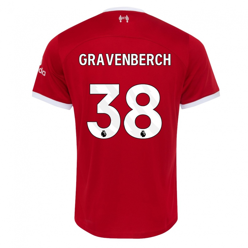Kandiny Damen Ryan Gravenberch #38 Rot Heimtrikot Trikot 2023/24 T-Shirt