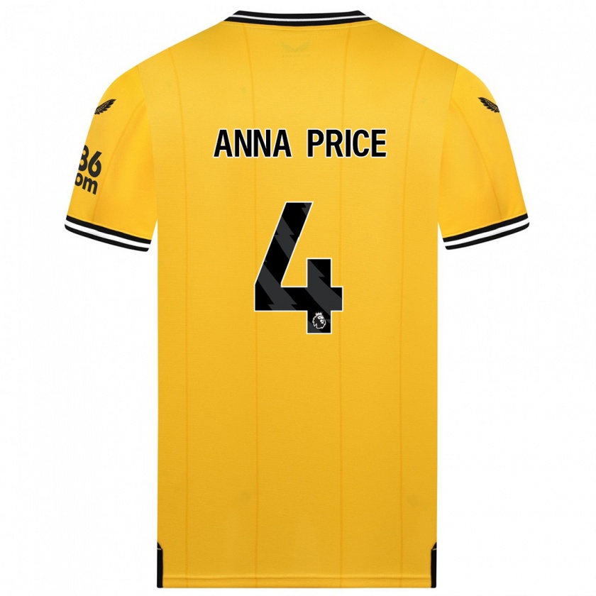 Kandiny Damen Anna Price #4 Gelb Heimtrikot Trikot 2023/24 T-Shirt