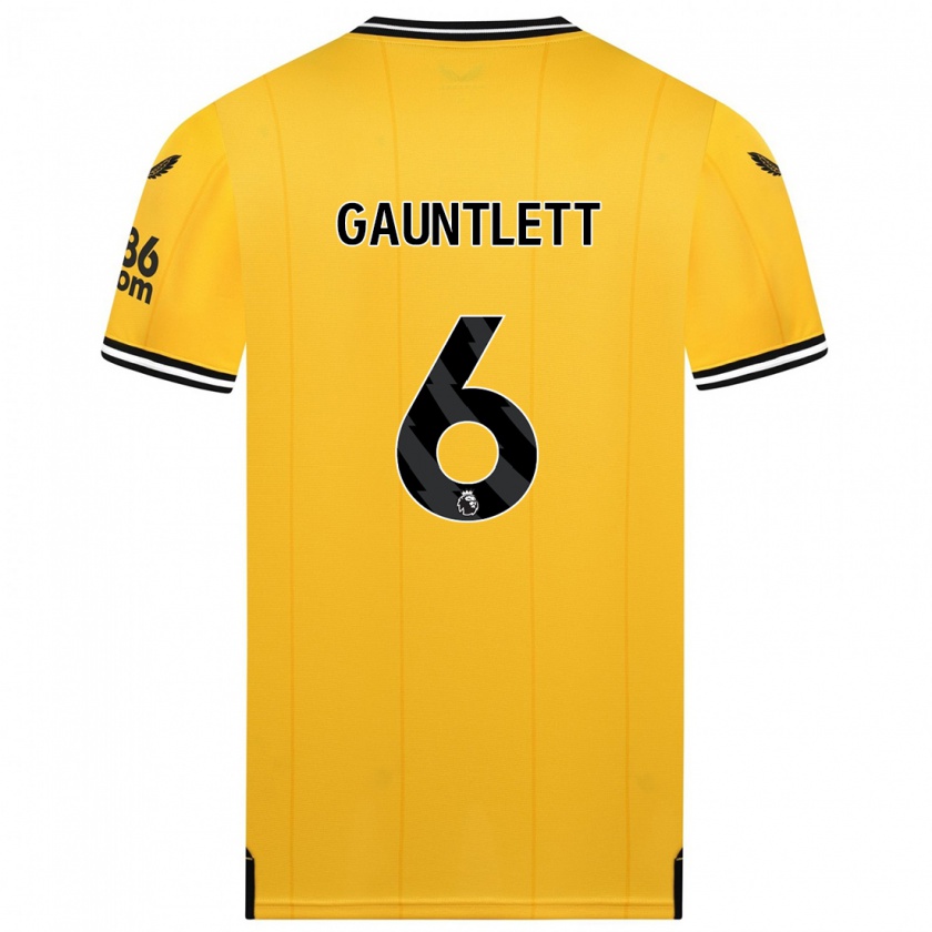 Kandiny Damen Maz Gauntlett #6 Gelb Heimtrikot Trikot 2023/24 T-Shirt