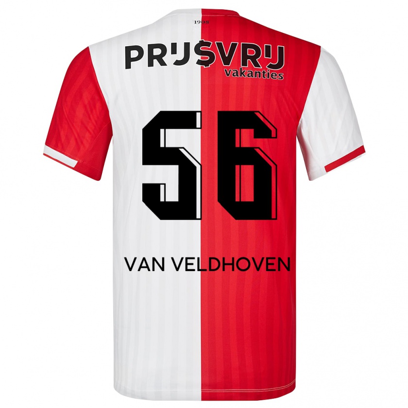 Kandiny Damen Kars Van Veldhoven #56 Rot-Weiss Heimtrikot Trikot 2023/24 T-Shirt