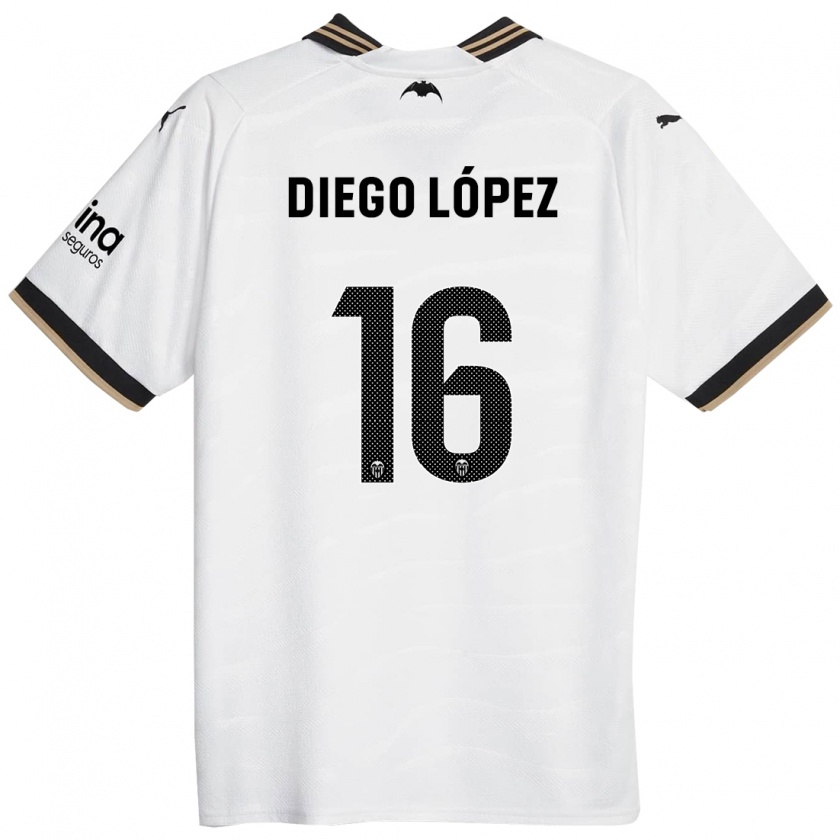 Kandiny Damen Diego López #16 Weiß Heimtrikot Trikot 2023/24 T-Shirt
