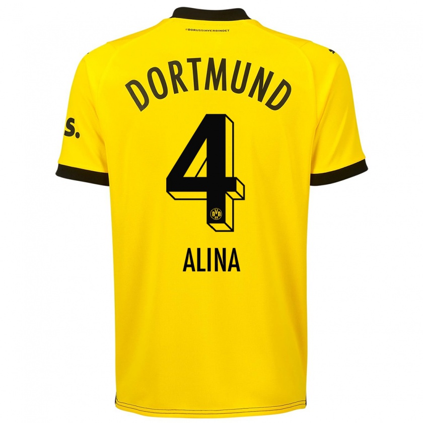Kandiny Damen Grijseels Alina #4 Gelb Heimtrikot Trikot 2023/24 T-Shirt