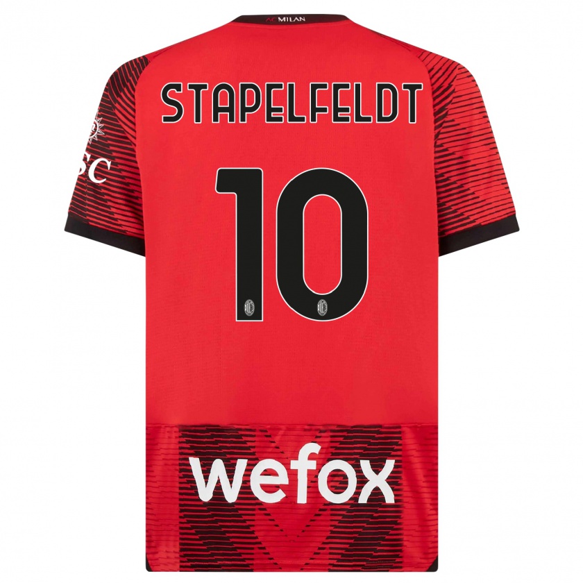 Kandiny Damen Nina Stapelfeldt #10 Rot Schwarz Heimtrikot Trikot 2023/24 T-Shirt