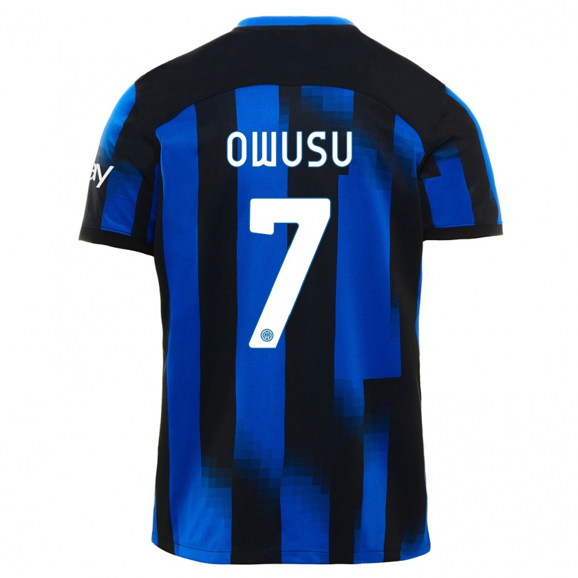 Kandiny Damen Enoch Owusu #7 Schwarz Blau Heimtrikot Trikot 2023/24 T-Shirt