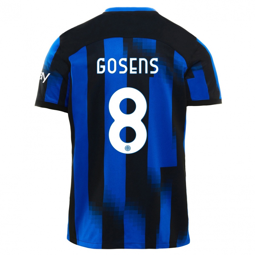 Kandiny Damen Robin Gosens #8 Schwarz Blau Heimtrikot Trikot 2023/24 T-Shirt