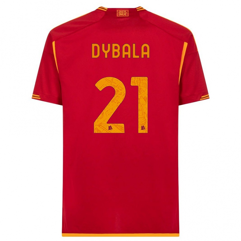 Kandiny Damen Paulo Dybala #21 Rot Heimtrikot Trikot 2023/24 T-Shirt