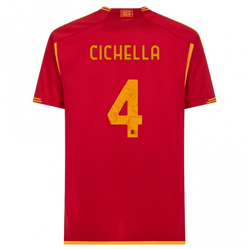 Kandiny Damen Matteo Cichella #4 Rot Heimtrikot Trikot 2023/24 T-Shirt