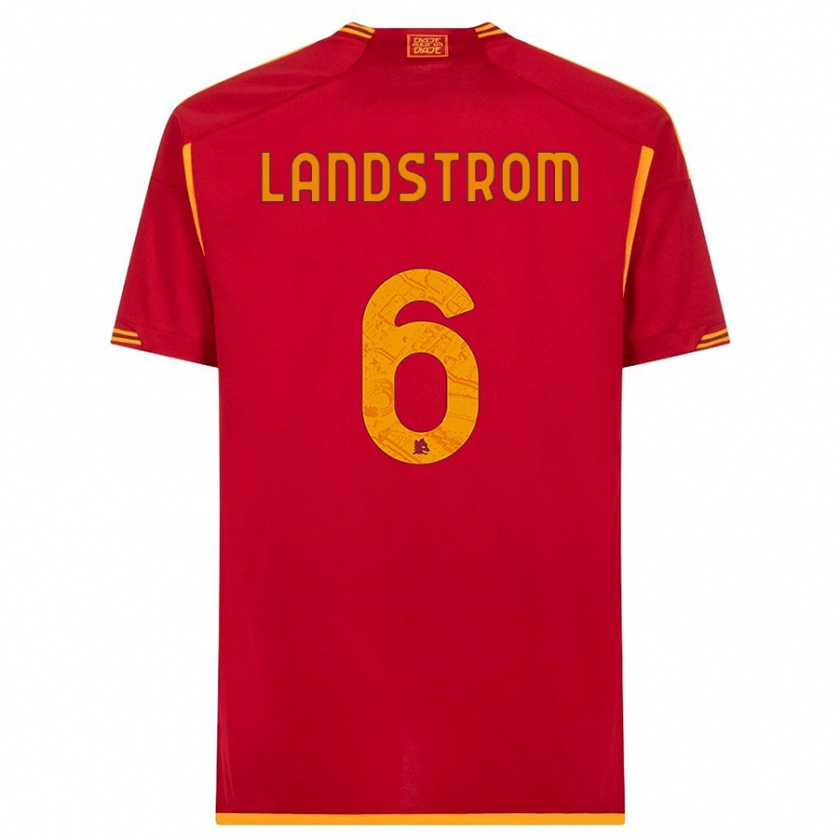 Kandiny Damen Elin Landstrom #6 Rot Heimtrikot Trikot 2023/24 T-Shirt