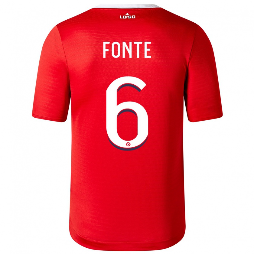 Kandiny Damen Jose Fonte #6 Rot Heimtrikot Trikot 2023/24 T-Shirt