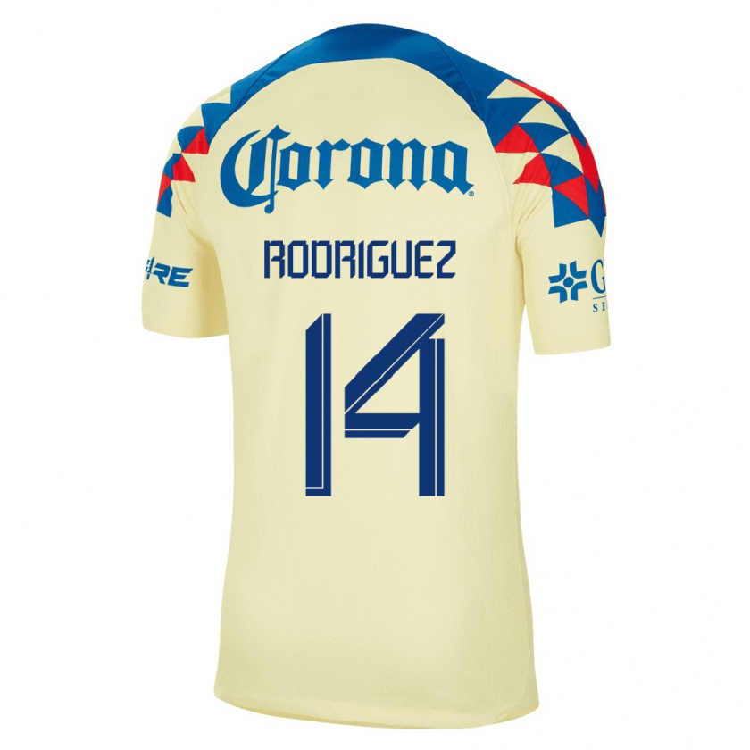 Kandiny Damen Monica Rodriguez #14 Gelb Heimtrikot Trikot 2023/24 T-Shirt