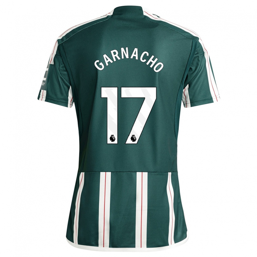 Kandiny Damen Alejandro Garnacho #17 Dunkelgrün Auswärtstrikot Trikot 2023/24 T-Shirt