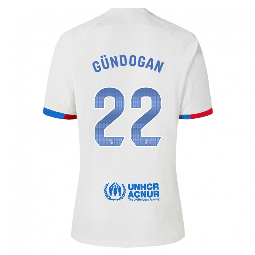 Kandiny Damen Ilkay Gündogan #22 Weiß Auswärtstrikot Trikot 2023/24 T-Shirt