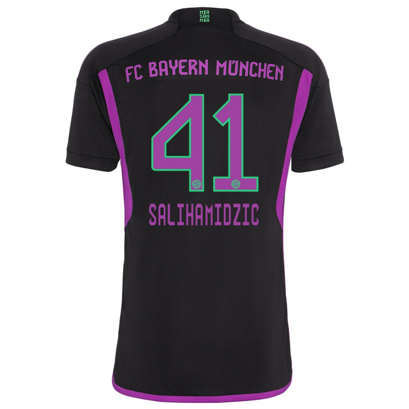 Kandiny Damen Nick Salihamidzic #41 Schwarz Auswärtstrikot Trikot 2023/24 T-Shirt