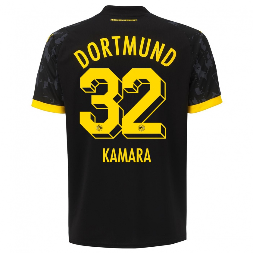 Kandiny Damen Abdoulaye Kamara #32 Schwarz Auswärtstrikot Trikot 2023/24 T-Shirt