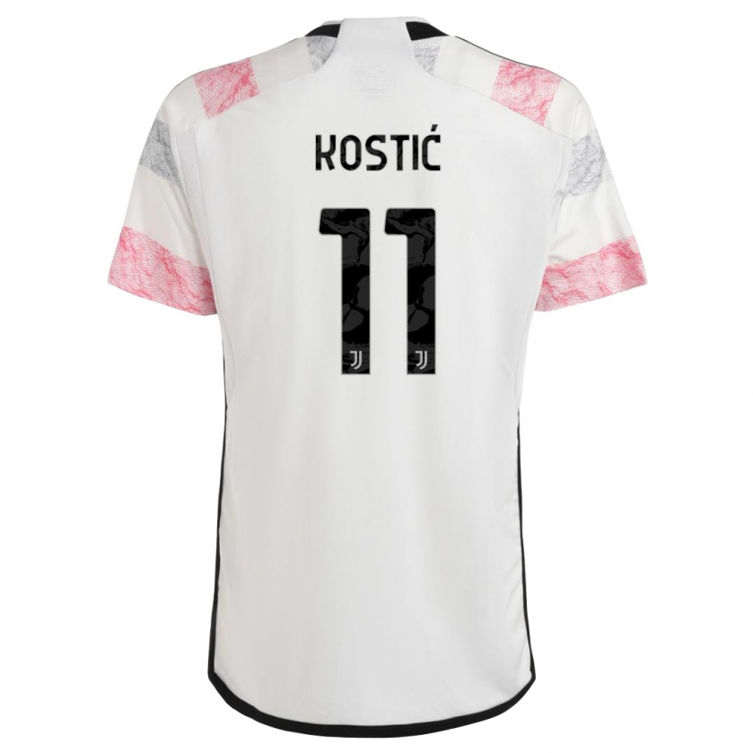 Kandiny Damen Filip Kostic #11 Weiß Rosa Auswärtstrikot Trikot 2023/24 T-Shirt