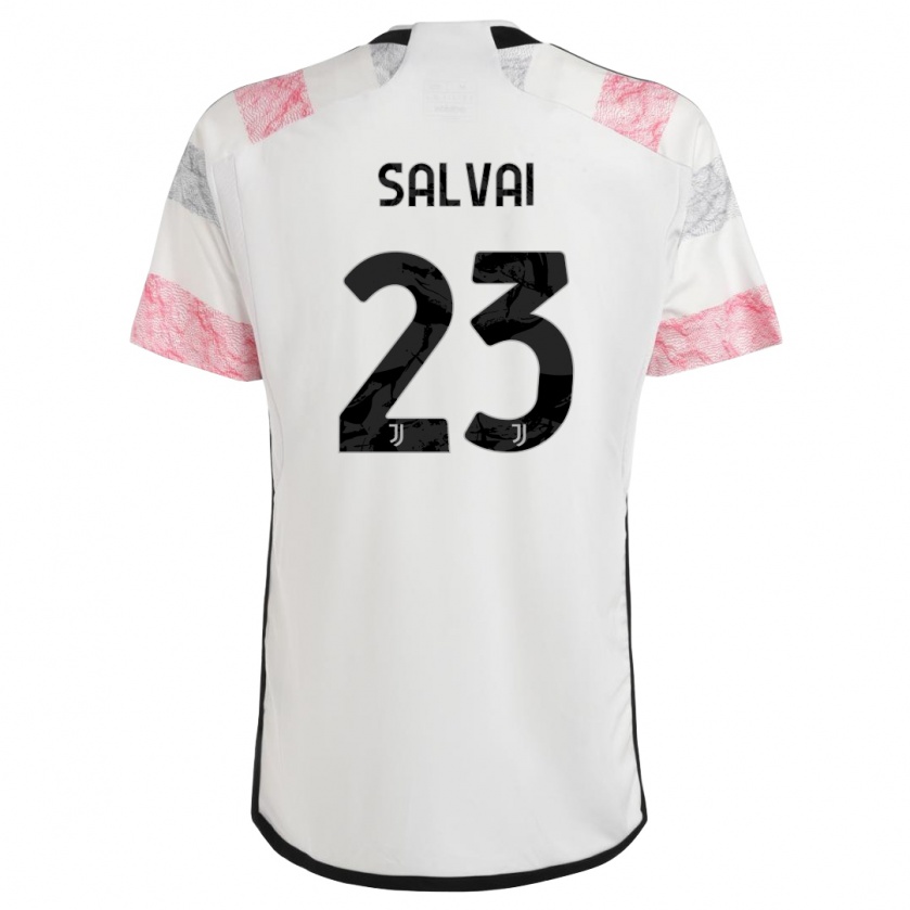 Kandiny Damen Cecilia Salvai #23 Weiß Rosa Auswärtstrikot Trikot 2023/24 T-Shirt