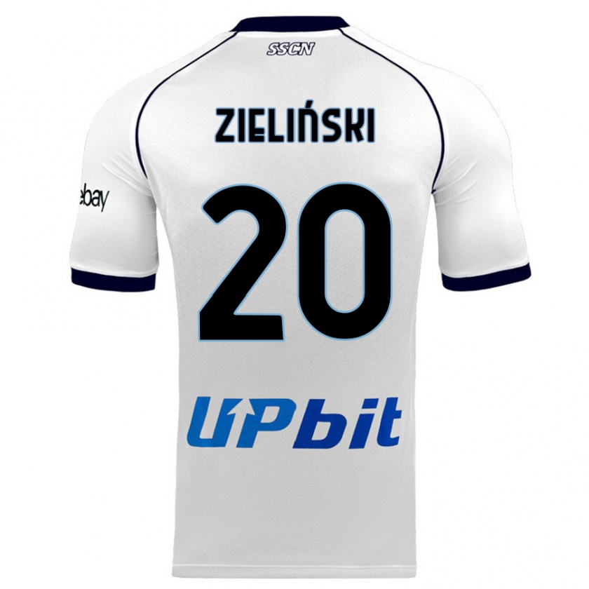 Kandiny Damen Piotr Zielinski #20 Weiß Auswärtstrikot Trikot 2023/24 T-Shirt