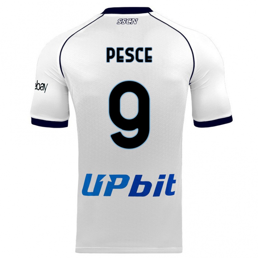 Kandiny Damen Antonio Pesce #9 Weiß Auswärtstrikot Trikot 2023/24 T-Shirt